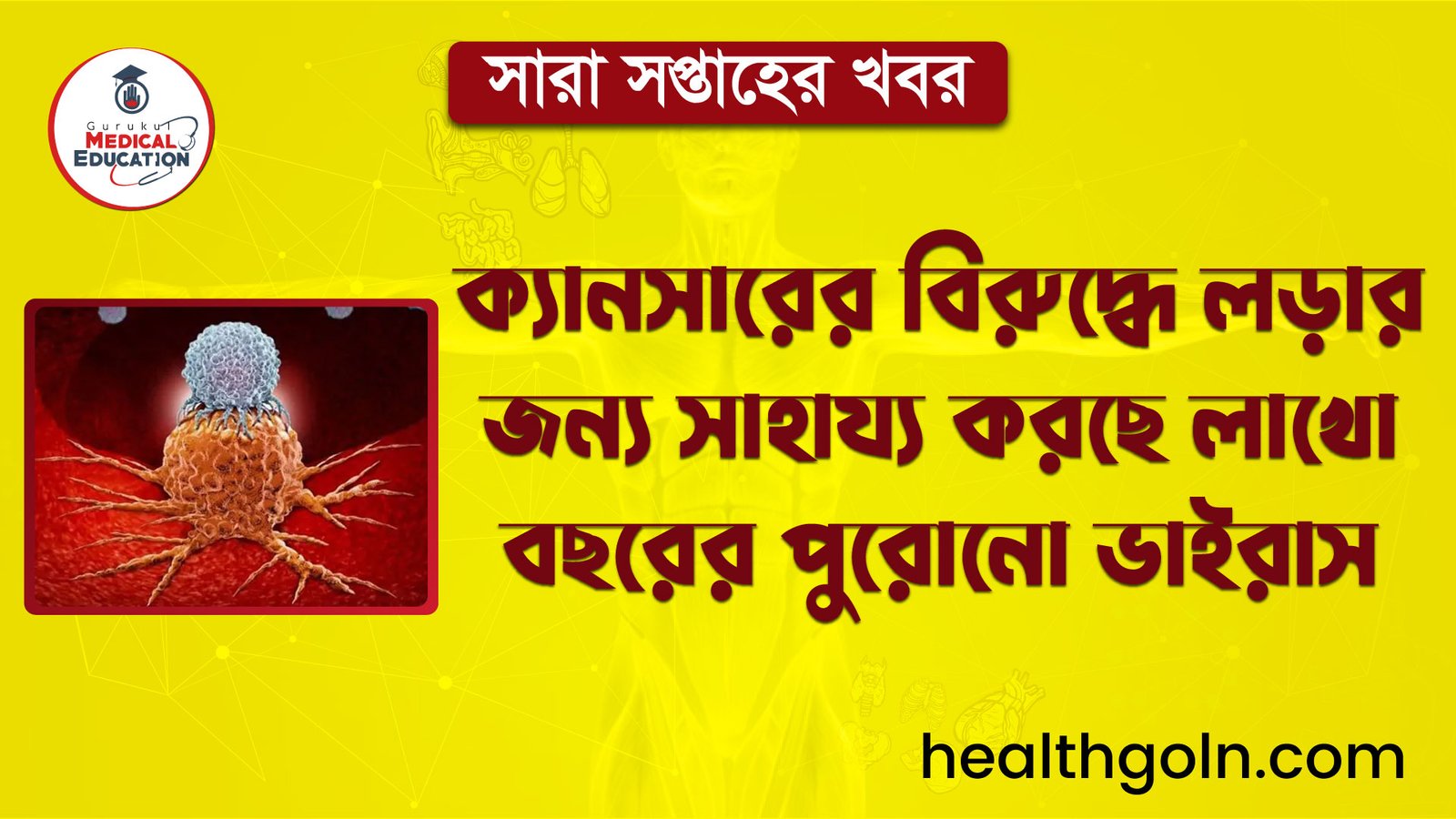 ক্যানসারের বিরুদ্ধে লড়ার জন্য সাহায্য করছে লাখো বছরের পুরোনো ভাইরাস | সারা সপ্তাহের খবর